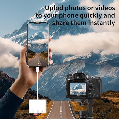 USB C SD Memory Card Reader [Apple MFi Certified] Type C to SD Card Adapter for iPhone 15 USB C Camera Adapter Trail Camera Viewer for iPhone 16 15 iPad MacBook Air/Pro Galaxy, Plug and Play in Kuwait