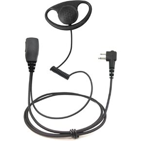 PROMAXPOWER 1.5-Wire D-Shape Earpiece with PTT Button Mic Compatible with Motorola Radios CP110, CP200, CLS1110, CLS1410, RDM2070d, Mag One BPR40