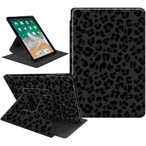 Case for Kindle Fire HD 10 Tablet Case (13th Generation,2023 Released),360 Degree Rotating Folio Stand Leather Smart Cover for Amazon Fire HD 10 13th Gen 10.1"- Black Leopard Print