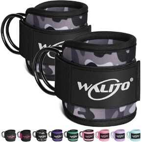 WALITO Gym Ankle Straps for Working Out - Glute Ankle Cuff Kickback Strap, Gym Cable Machine Accessories for Women Glute Leg Extensions, Hip Abductors & Lower Body Exercises Equipment Camouflage