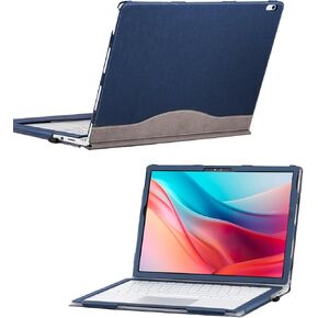حالة شلمان لكتاب Microsoft Surface Book 3/2 15 "، وجلد بو مع غطاء الورقة الواقية القابلة للفصل القابلة للفصل لكتاب سطح Microsoft 15 بوصة ، ZJ-15-Black