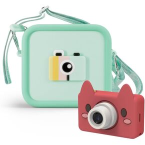 Kidamento Camera Silicone Bag Bundle - Digital Camera for Children and Camera Case - Model C Akito The Fox - Silicone Bag Kidamento Green