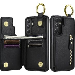 SAMONPOW for Samsung Galaxy A54 5G Phone Case Wallet with Card Holder, Folio Flip Premium PU Leather Kickstand Card Slots Case, Double Strong Magnetic Clasp Durable Shockproof Case for Samsung A54 5G