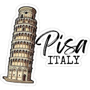 The Leaning Tower of Pisa Italy Sticker 4 Inch - Waterproof Vinyl Decal for Laptop Water Bottle Car Tumbler - Durable Aesthetic Long-Lasting Stickers for Adults ID44990