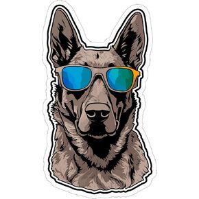 Dutch Shepherd Sticker 4 Inch - Waterproof Animal Vinyl Decal for Laptop Water Bottle Car Tumbler - Durable Aesthetic Long-Lasting Stickers for Adults ID44990
