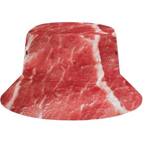 Beef Steak Meat Men's Women's Bucket Hat Summer Vacation Travel Beach Sun Hat Packable Lightweight Outdoor Hat