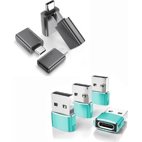 4Pack USB C Female to A Male Adapter and 4Pack USB C OTG Converter Compatible with iPhone 15 14 13 12 11 Mini Pro Max,iPad 8 Air 4 5 Mini 6,Samsung Galaxy S23 S22 S21 Note 20 Plus Ultra,Tab S8 S7
