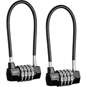 KeeKit 4 Digit Combination Padlock, Resettable Padlock with Steel Cable Rope, Waterproof Lengthened Gym Lock for School, Employee, Gym, Sports Locker, Gate, Case, Toolbox in Saudi Arabia