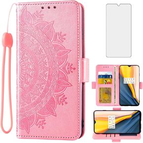 Asuwish Phone Case for Tracfone BLU View 4 B135DL Wallet Cover Tempered Glass Screen Protector Credit Card Holder Flip Purse Wrist Strap Stand Cell Accessories Blue View 2 2023 View4 135DL Women Gray
