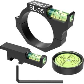 35mm Scope Leveling Kit Includes Tube Anti-Cant Bubble Level + Picatinny Rail Mount Level + Bullseye Circular Bubble Level