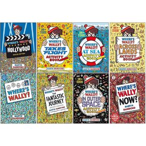 Where's Wally Amazing Adventures and Activities 8 Books Bag Collection Set ( Where's Wally, Now?,The Fantastic Journey, In Hollywood, In Outer Space, At Sea, Across Lands & Takes Flight)