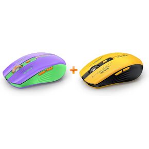 Bluetooth Wireless Mouse - (BT1/BT2+USB Receiver) Dual Mode, Rechargeable, Quiet Click, Multi-Device Compatibility for Laptop, Computer, MacBook, Tablet