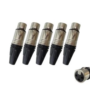 Geisler 10 Pack XLR 3pin Male Plug and Female Socket with Fine Nickel Plated housing with Optional Color Marking and flexiable Combination (Colorful 5 Male + 5 Female)