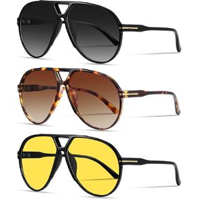 Oversized Retro Aviator Sunglasses for Women Men Classic 70s Vintage Style Trendy Large Frame Sun Glasses