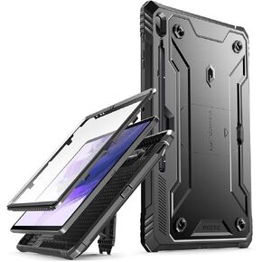 Poetic Revolution Case Designed for Galaxy Tab S7 FE 12.4 Inch 2021 with S Pen Holder, Full Body Rugged Shockproof Protective Case Cover with Kickstand and Built-in-Screen Protector, Black