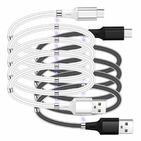 2Pack Upgraded Micro USB 2.0 Magnetic Charging Cable, 3FT Android Charger Cable Data Transfer Cable for All Micro USB Devices