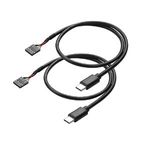 PNGKNYOCN USB-C Type C to USB Motherboard Header Cable,USB-C Male to Dupont 5 Pin Female 0.1"/2.54mm Pitch Cable Cord 50CM/1.64FT (2-Pack)