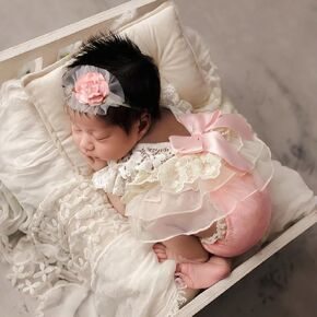 Newborn Photography Outfits Girl Newborn Photography Props Lace Romper Headband Baby Outfits Girls Photo Props