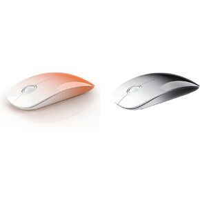 Bluetooth Wireless Mouse - (BT5.1+USB) Dual Connectivity, Quiet Click, Low Power, and 1600 DPI, Portable Cordless Mouse for Laptop, MacBook Pro/Air, iPad