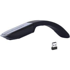 Wireless Arc Touch Mouse, Foldable Computer Mice with USB Receiver Slim, Optical Folding Mice for Microsoft Laptop Computer PC -Black