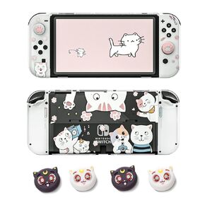 NANANINO Nintendo Switch OLED Accessories, Nintendo Switch OLED Protective Case and Controller Thumb Grips