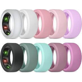 Cover for Oura Ring Gen 4/Oura Gen 3/ULTRAHUMAN Ring AIR, Soft Liquid Silicone Anti-Scratch Smart Rings Protector Oura Ring Case Accessories for Women Men Working Out Gym - 10 Pack