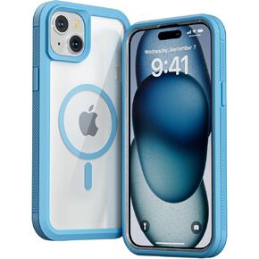 for iPhone 16 Plus Case with Camera Control Capture Button, [Compatible with MagSafe], Heavy Duty Shockproof Protection, Transparent Magnetic Phone Case for iPhone 16 Plus, 6.7 inch, Pink