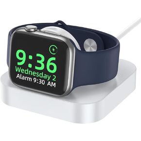 Portable Apple Watch Charger Stand, iwatch Charging Dock, Magnetic Wireless iWatch Charger Fast Charger, Support Nightstand Mode, for iWatch Series Ultra/Ultra2/10/9/8/7/6/5/4/3/2/SE, White