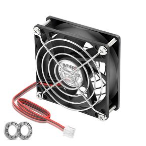 80mm x 25mm 12V Dual Ball Bearing DC Brushless Cooling 2Pin for Amp Case Cooler
