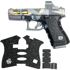 Handleitgrips Vinyl Black Honeycomb Texture Wrap for Glock 19 and Glock 23 Gen 4