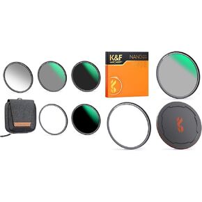 77mm Magnetic CPL+GND8+ND8+ND64+ND1000+Basic Ring Lens Filters Kit (6 Pcs) with 28 Muti-Layer Coatings