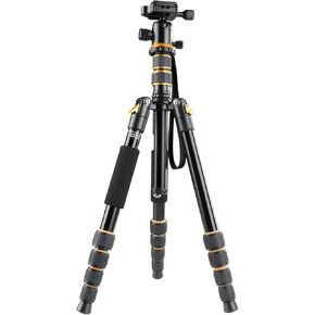ترايبود للكاميرا ، حامل ثلاثي القوائم من الألومنيوم 63 بوصة لكاميرا DSLR مع رأس الكرة ولوحة إطلاق سريعة وحقيبة ، monopod قابلة للفصل للكاميرا ، قم بتحميل ما يصل إلى 8 كجم/17.63 رطل ، أسود