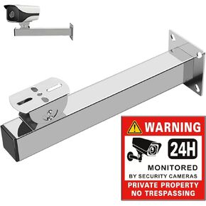 Surveillance Security Camera Mount Bracket, CCTV Wall Mounting Bracket for IP Camera Bracket, Indoor Outdoor Wall Ceiling Mount Holder Monitor Bracket (Stainless Steel Wall Mount with sticker)