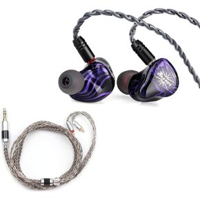 Linsoul Kiwi Ears Quartet in-Ear Monitor + Tripowin Zonie 16 Core Silver Plated IEM Cable(2pin-0.78mm, 3.5mm, Grey)