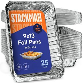 Aluminum Pans 9x13 Disposable Aluminum Foil Pans [30-Pack] Large Baking Pan Trays - Heavy Duty Tin Tray Half Size Chafing Dishes. Food Containers for Roasting, Cooking, Heating or Steam Table