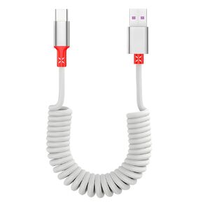 Coiled USB A to USB C Cable Car Fast Charging Retractable Spring Cable Cords, 1Pack 5ft Compatible with iPhone16 15 Pro Max，Samsung Apple CarPlay & Android Auto and More USB C Devices(USB2.0，Black)