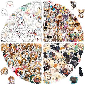 200 pcs Dog Stickers,Stickers for Kids,Vinyl Water Bottle Sticker for Adults and Teens,Waterproof Sticker for Luggage Fridge,Laptop,Water Bottle,Phone case(Samoyed,Chihuahua,Labrador,Beagle)
