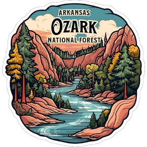 Ozark National Forest Arkansas Sticker 4 Inch - Waterproof Vinyl Decal for Laptop Water Bottle Car Tumbler - Durable Aesthetic Long-Lasting Stickers for Adults ID44990