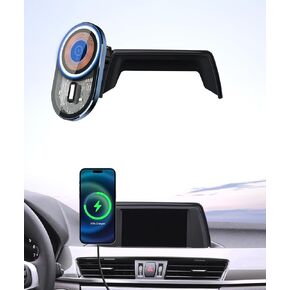 Wireless Charging car Phone Holder for BMW X1 2016-2019/BMW X2 2018-2019 Accessories 6.5-inch Screen Fixed Clip,360° Rotation car Phone Mount Compatible with MagSafe