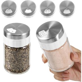 مجموعة من الملح والفلفل من فوكشيني مع 3 مستويات قابلة للتعديل ثقوب توابل زجاجة زجاج التوابل شاكر ، الملح الكبير وموزع الفلفل للتخييم في المطبخ المنزلي (5 أونصة ، بيج) in Kuwait
