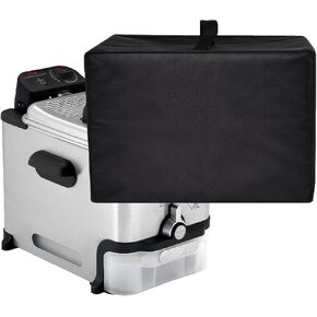 Dust Cover for T-fal Deep Fryer Heavy Duty Heat-Resistant, Waterproof Nylon Fabric Protective Deep Fryer Cover Case Compatible with T-fal 3.5L Stainless Steel Deep Fryer (Black)