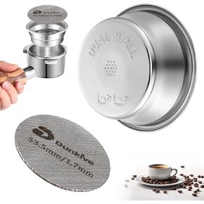 54mm Dual Wall Filter Basket & 53.3mm Puck Screen Compatible with Breville BES860XL/11.41 Barista Express, Stainless Steel 54mm portafilter basket & Lower Shower Screen for Better Extraction