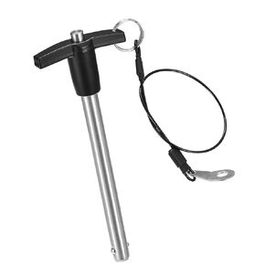 Keehui Pair of T Handle Lock Pins Stainless Steel 304 Push-Button Quick Release Pin, Pin Dia 5/8in(16MM). Clamping Length 31/6in(80mm with Lanyard Cable (2PCS)