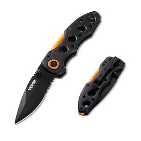 VEVOR Folding Pocket Knife, 3 inch 7Cr17Mov Blade, Aluminum Handle Small EDC Knife with Pocket Clip, Sharp Camping Survival Hiking Knife, 2.8 oz Easy to Carry for Men Women