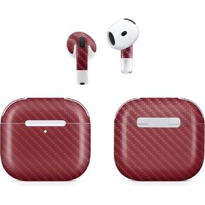 Carbon Fiber (2 Pack) Headphone Skin Compatible with Apple AirPods 4 - Solid Purple - Premium 3M Vinyl Protective Wrap Decal Cover - Easy to Apply | Crafted in The USA by MightySkins