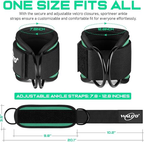 Walito Gym Calkle Straps for Out Ort - Glute Ongle Cuff Strap ، و Gym Cable Machine Socies for Woman in Kuwait