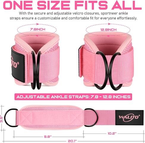 Walito Gym Calkle Straps for Out Ort - Glute Ongle Cuff Strap ، و Gym Cable Machine Socies for Woman in Kuwait