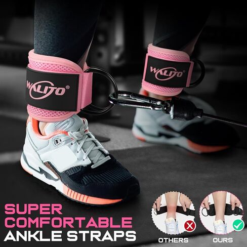 Walito Gym Calkle Straps for Out Ort - Glute Ongle Cuff Strap ، و Gym Cable Machine Socies for Woman in Kuwait