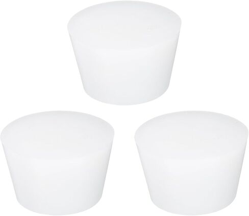 uxcell 3 Pcs White Silicone Solid Rubber Stoppers, Tapered Plugs Lab Seal Tube Stopper Plugs for Drainpipe Sinks Industry and Laboratories, 42mm to 53mm Dia in Kuwait