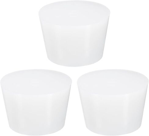 uxcell 3 Pcs White Silicone Solid Rubber Stoppers, Tapered Plugs Lab Seal Tube Stopper Plugs for Drainpipe Sinks Industry and Laboratories, 42mm to 53mm Dia in Kuwait